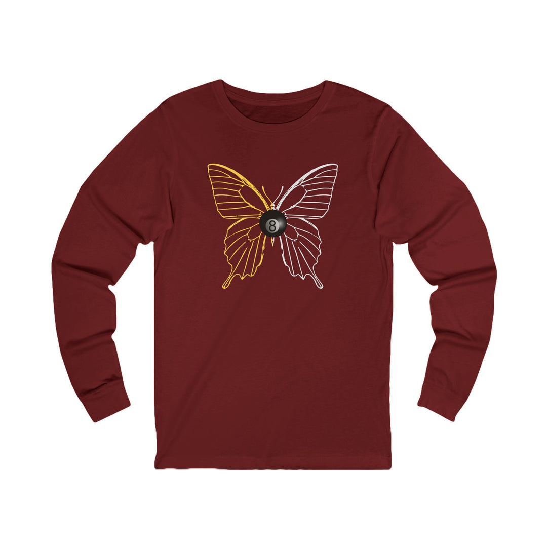 8 Ball Butterfly Grid - Unisex Long Sleeve Tee - BFLY BILLIARDS