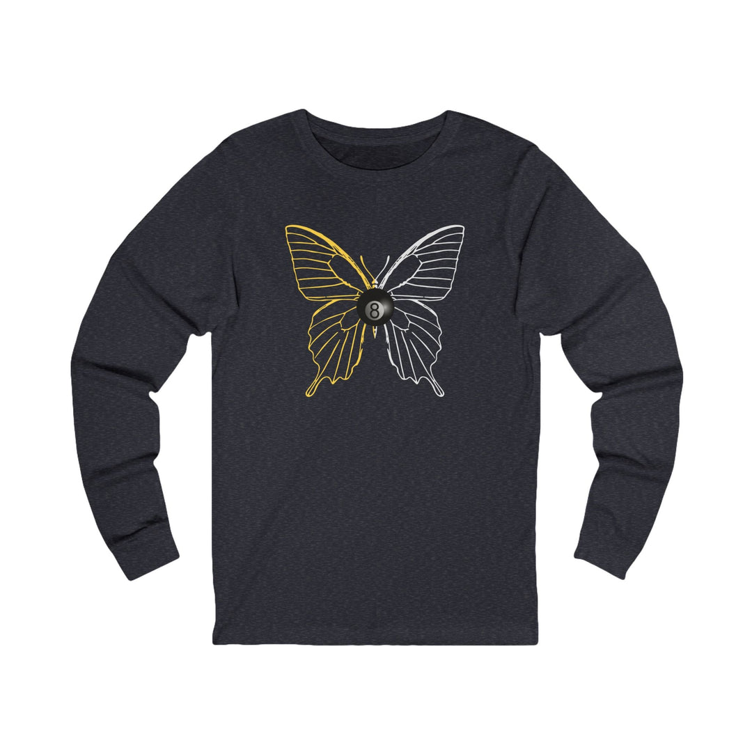 8 Ball Butterfly Grid - Unisex Long Sleeve Tee - BFLY BILLIARDS