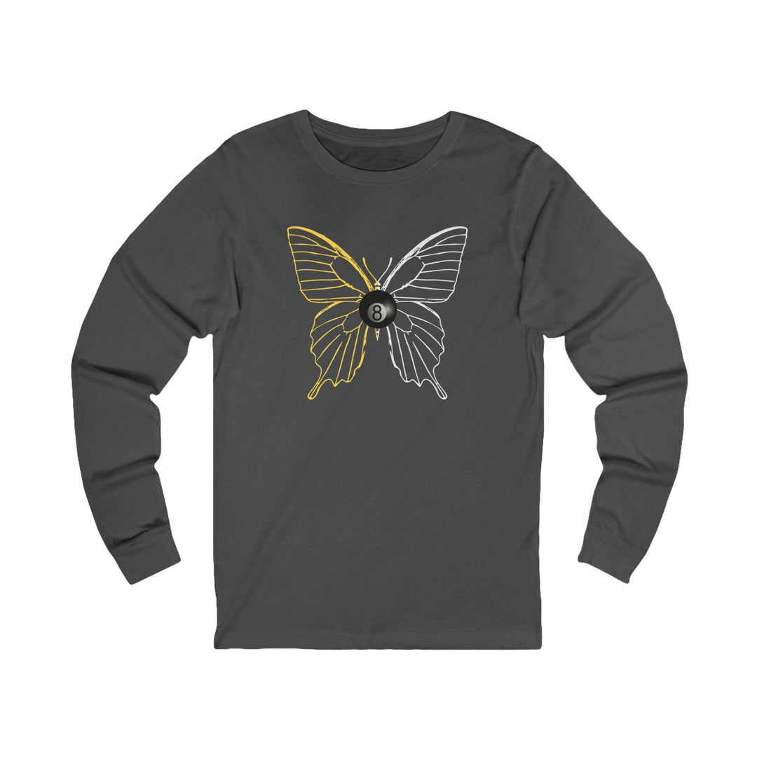 8 Ball Butterfly Grid - Unisex Long Sleeve Tee - BFLY BILLIARDS