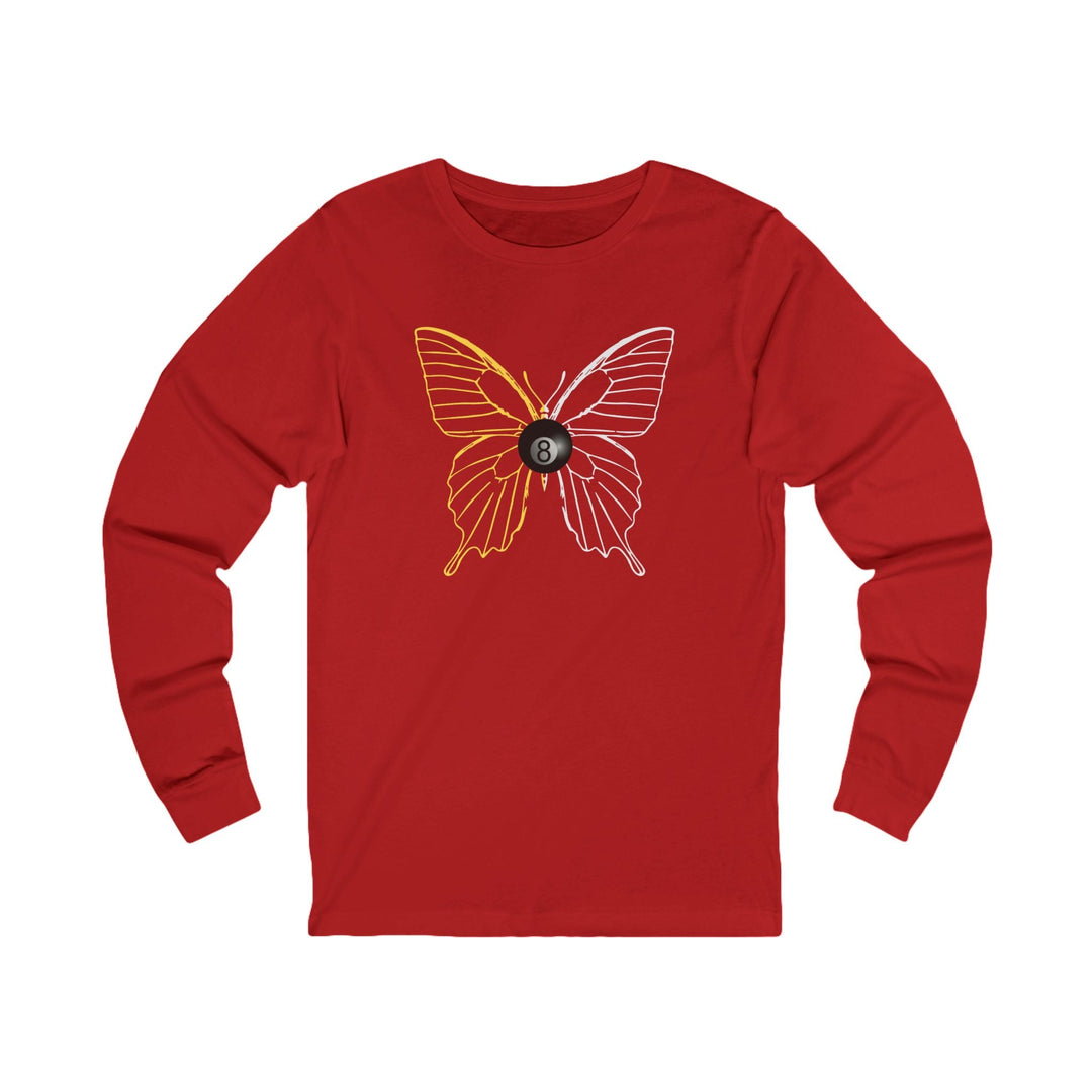 8 Ball Butterfly Grid - Unisex Long Sleeve Tee - BFLY BILLIARDS
