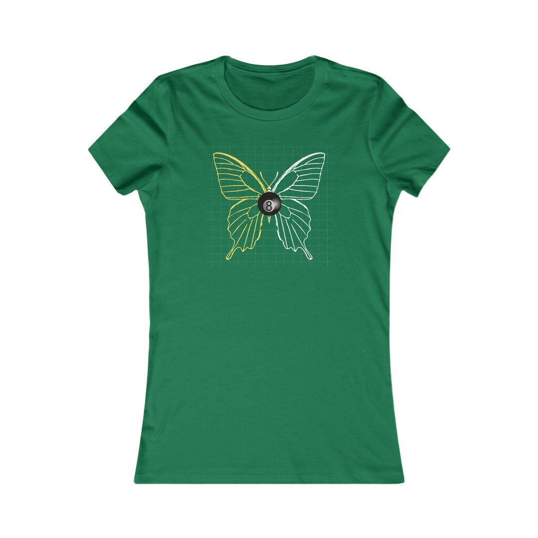 8 Ball Butterfly Grid - Women's Fitted Tee - BFLY BILLIARDS