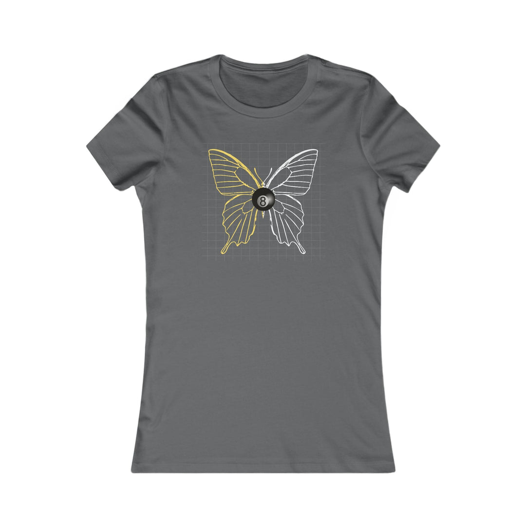 8 Ball Butterfly Grid - Women's Fitted Tee - BFLY BILLIARDS