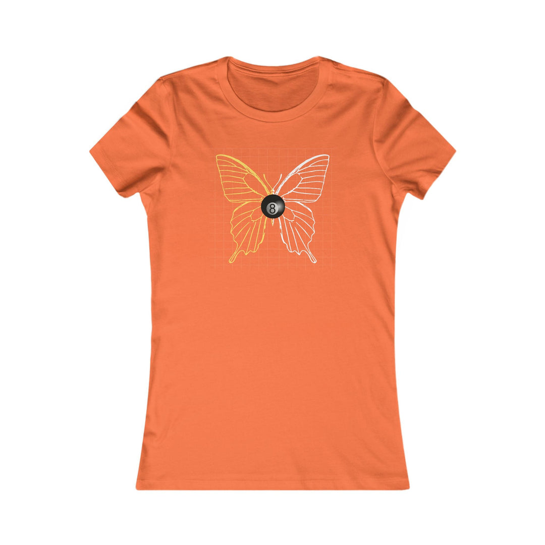 8 Ball Butterfly Grid - Women's Fitted Tee - BFLY BILLIARDS