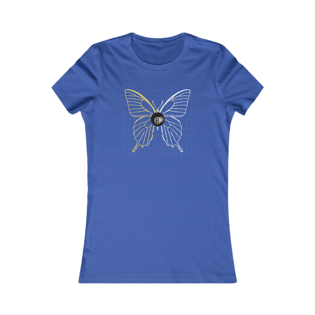 8 Ball Butterfly Grid - Women's Fitted Tee - BFLY BILLIARDS