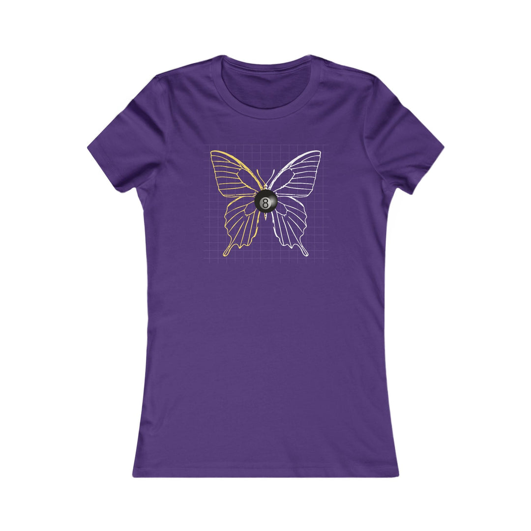 8 Ball Butterfly Grid - Women's Fitted Tee - BFLY BILLIARDS