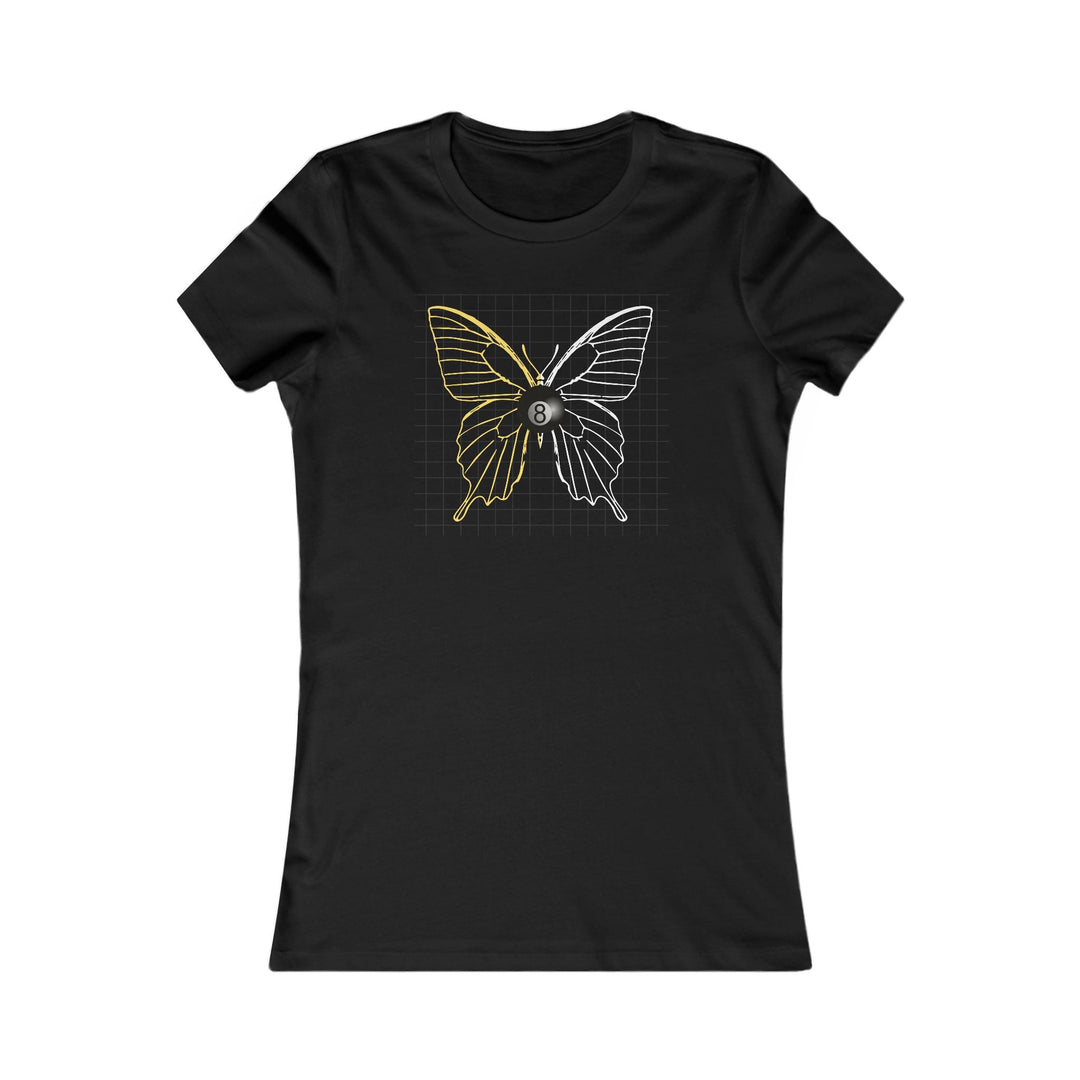 8 Ball Butterfly Grid - Women's Fitted Tee - BFLY BILLIARDS