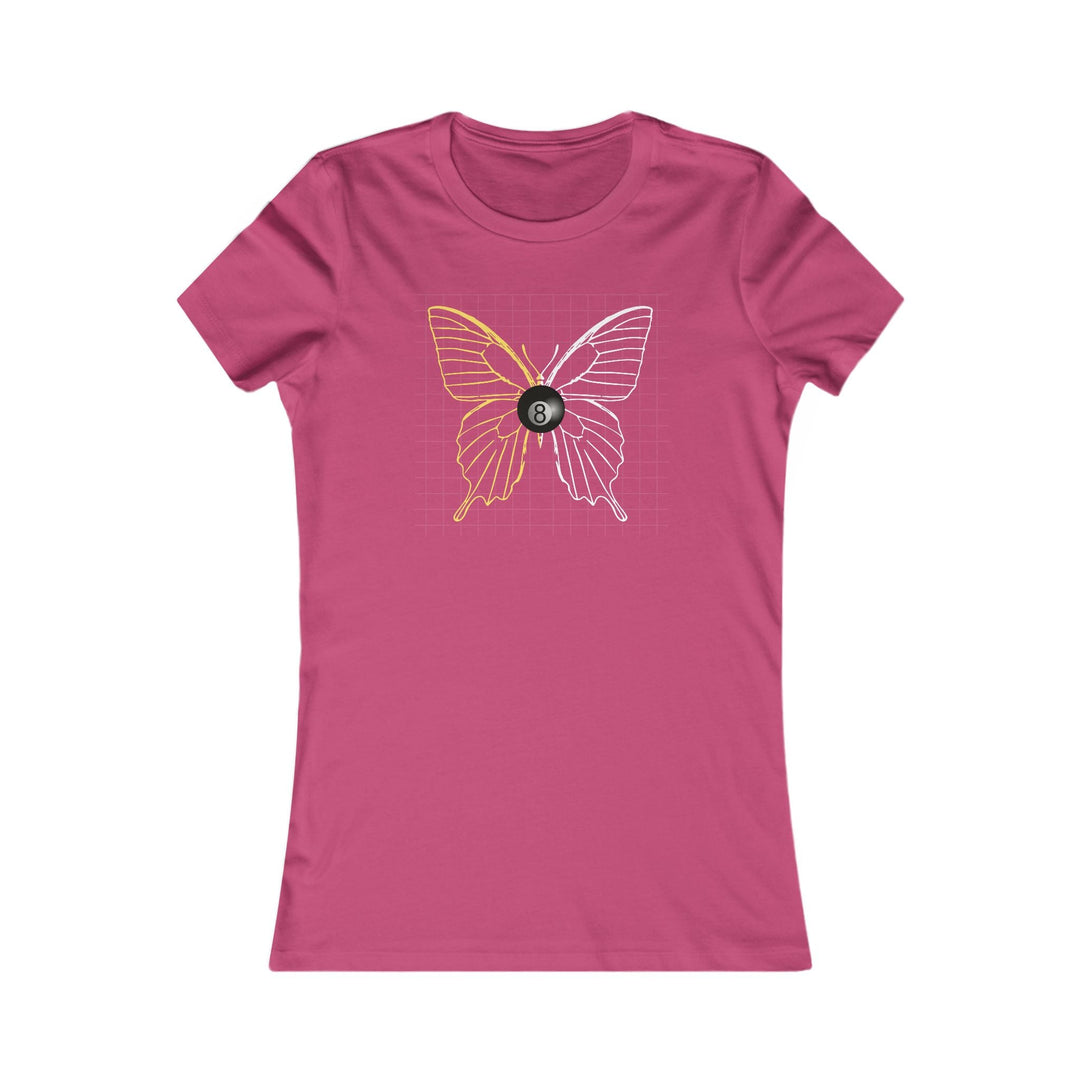 8 Ball Butterfly Grid - Women's Fitted Tee - BFLY BILLIARDS