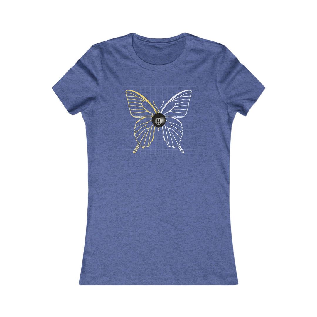 8 Ball Butterfly Grid - Women's Fitted Tee - BFLY BILLIARDS