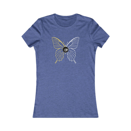 8 Ball Butterfly Grid - Women's Fitted Tee - BFLY BILLIARDS