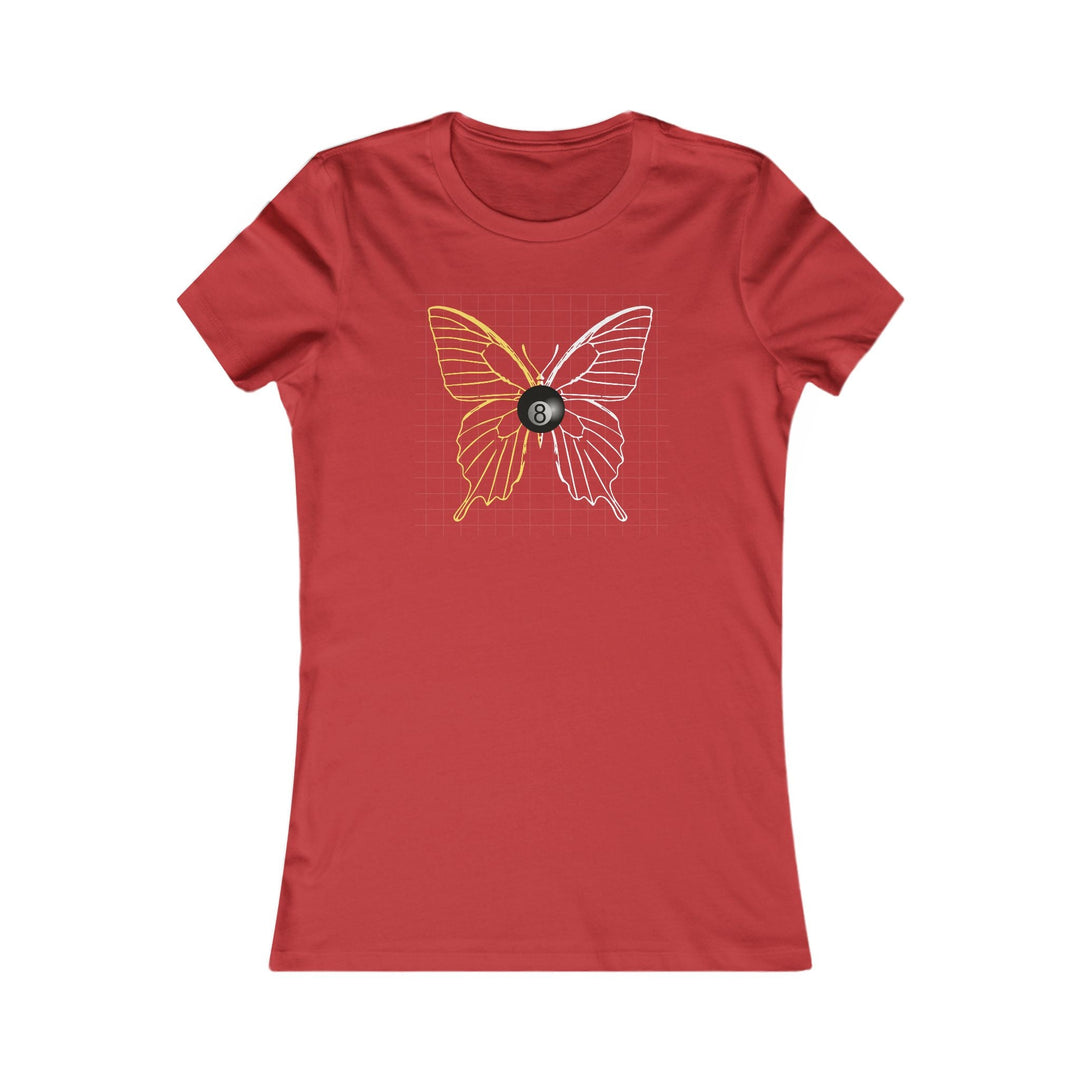 8 Ball Butterfly Grid - Women's Fitted Tee - BFLY BILLIARDS