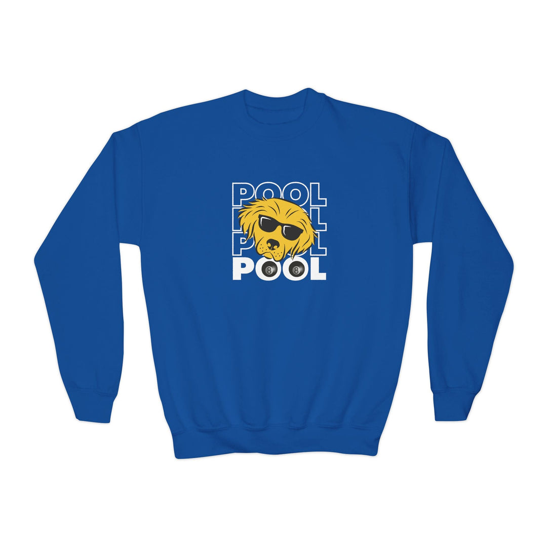 8 Ball - Pool Dog - Unisex Youth Crewneck Sweatshirt - BFLY BILLIARDS