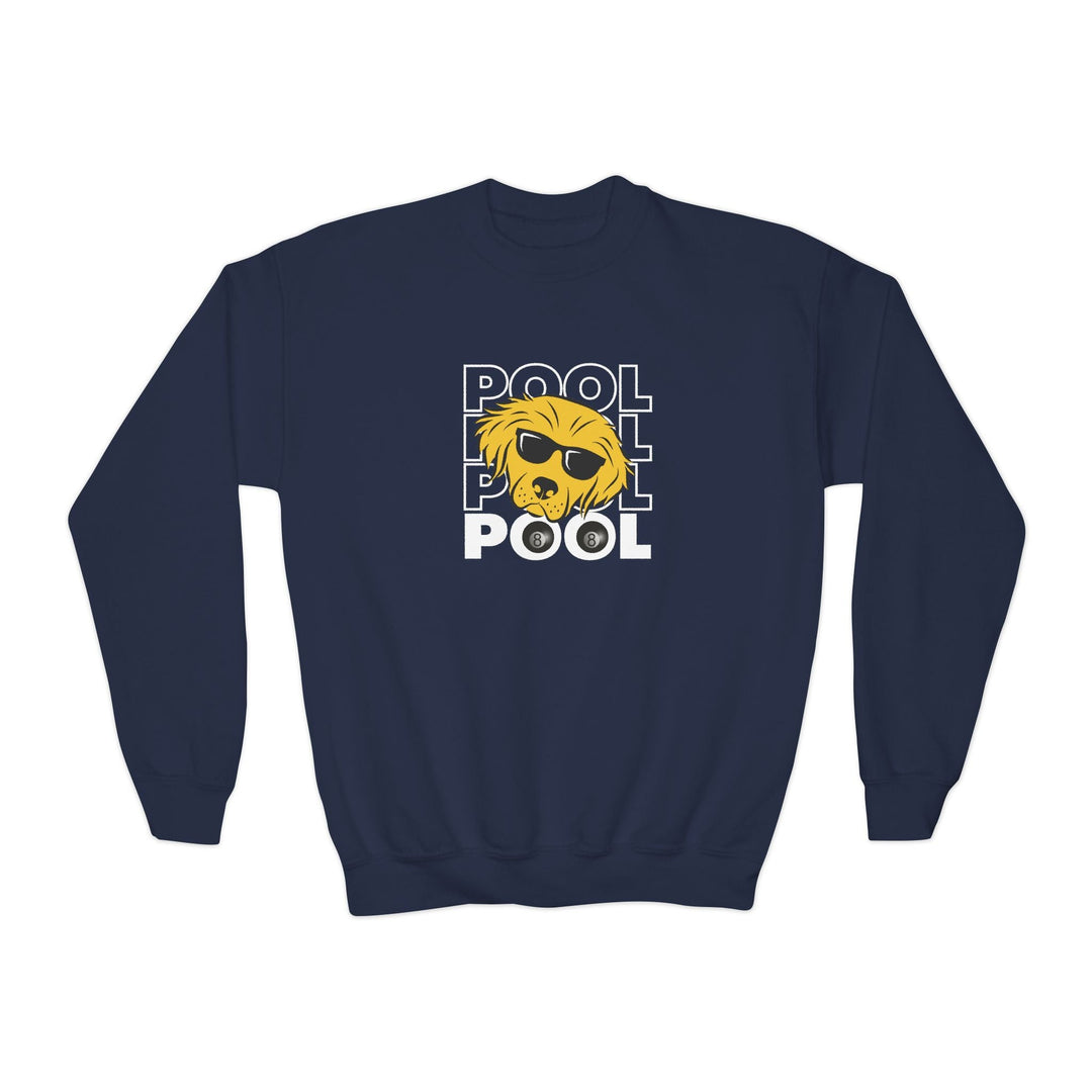 8 Ball - Pool Dog - Unisex Youth Crewneck Sweatshirt - BFLY BILLIARDS
