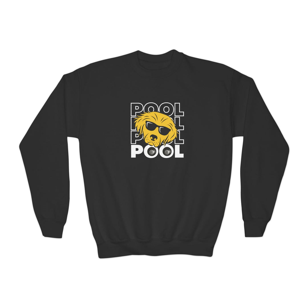 8 Ball - Pool Dog - Unisex Youth Crewneck Sweatshirt - BFLY BILLIARDS