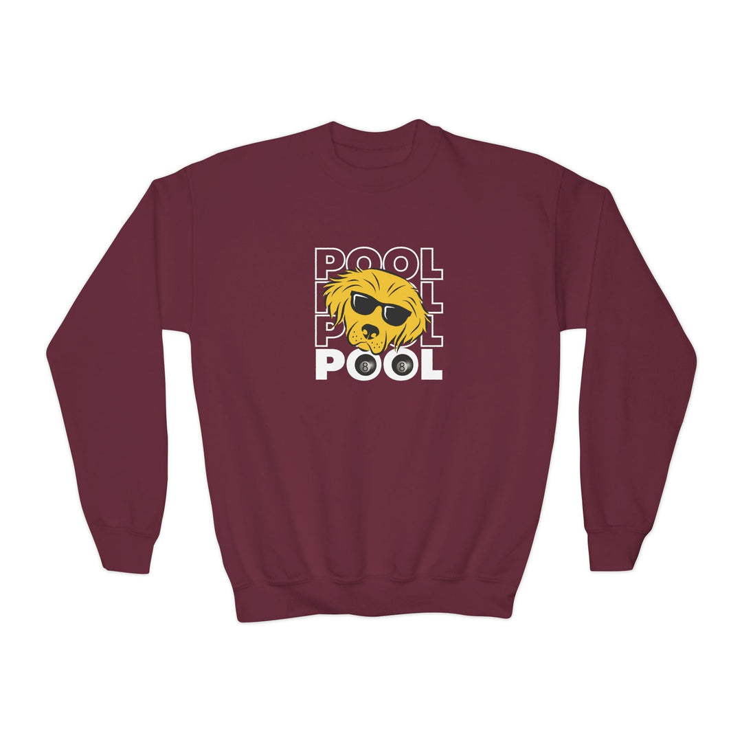 8 Ball - Pool Dog - Unisex Youth Crewneck Sweatshirt - BFLY BILLIARDS