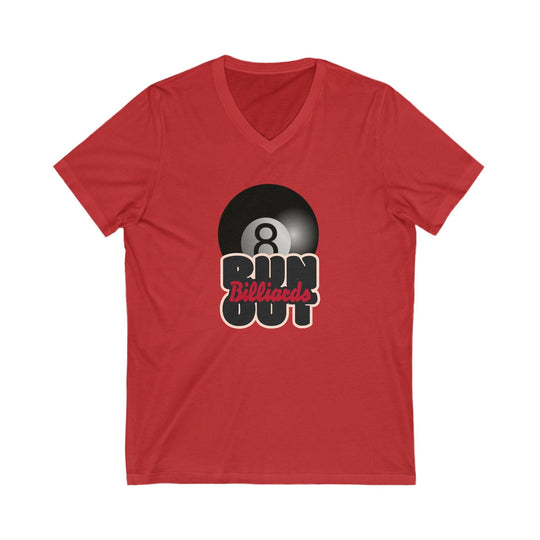 8 Ball Run Out - Billiards - Unisex V - Neck Tee - BFLY BILLIARDS