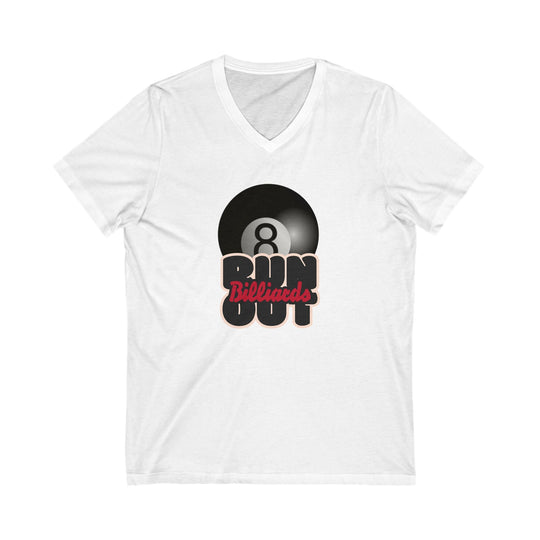 8 Ball Run Out - Billiards - Unisex V - Neck Tee - BFLY BILLIARDS