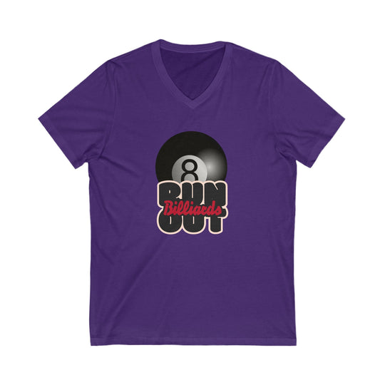 8 Ball Run Out - Billiards - Unisex V - Neck Tee - BFLY BILLIARDS