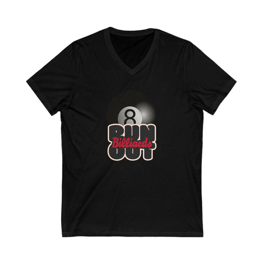 8 Ball Run Out - Billiards - Unisex V - Neck Tee - BFLY BILLIARDS