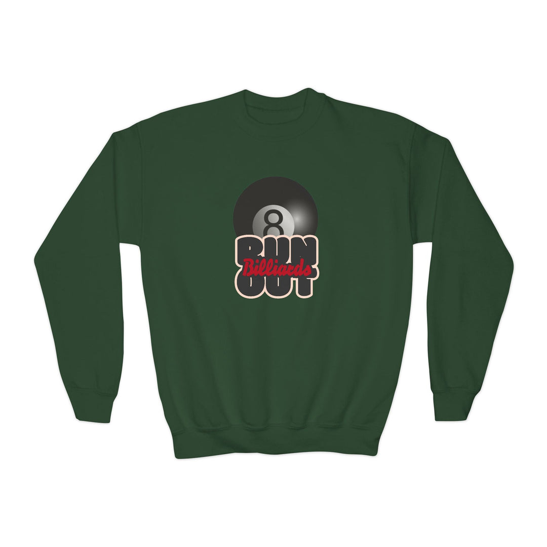 8 Ball Run Out - Billiards - Unisex Youth Crewneck Sweatshirt - BFLY BILLIARDS