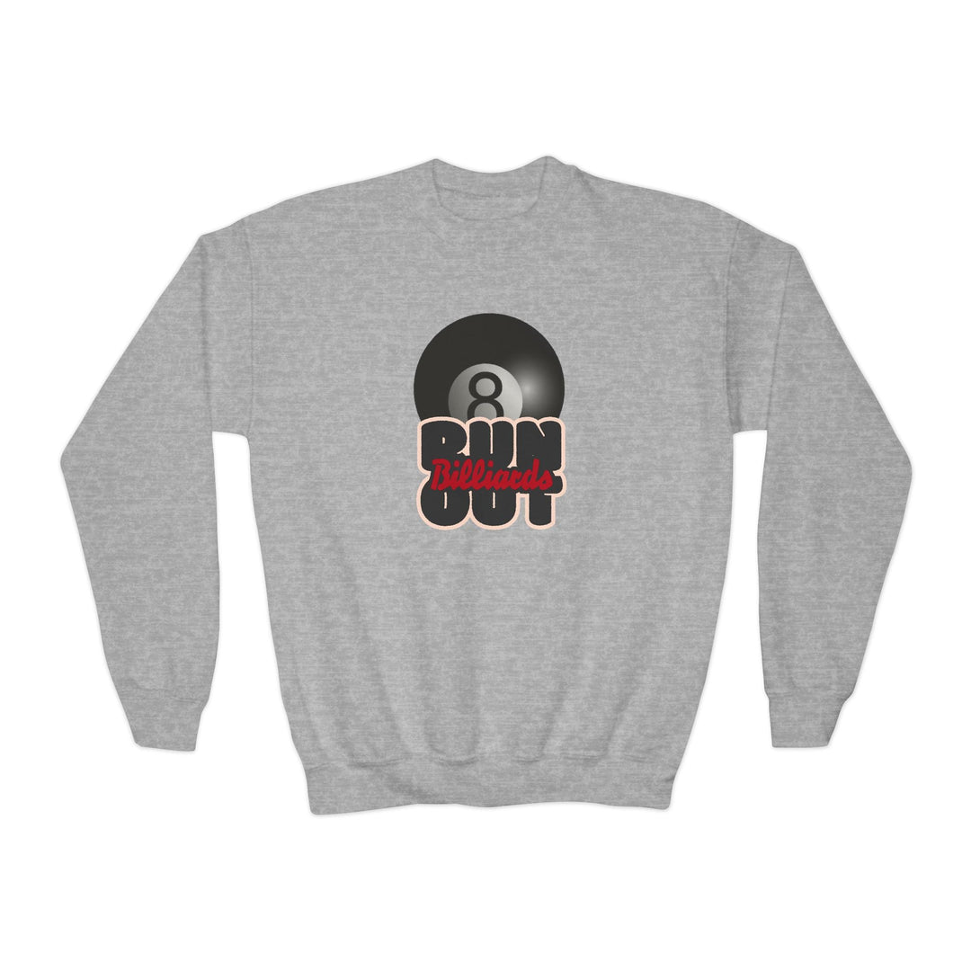 8 Ball Run Out - Billiards - Unisex Youth Crewneck Sweatshirt - BFLY BILLIARDS