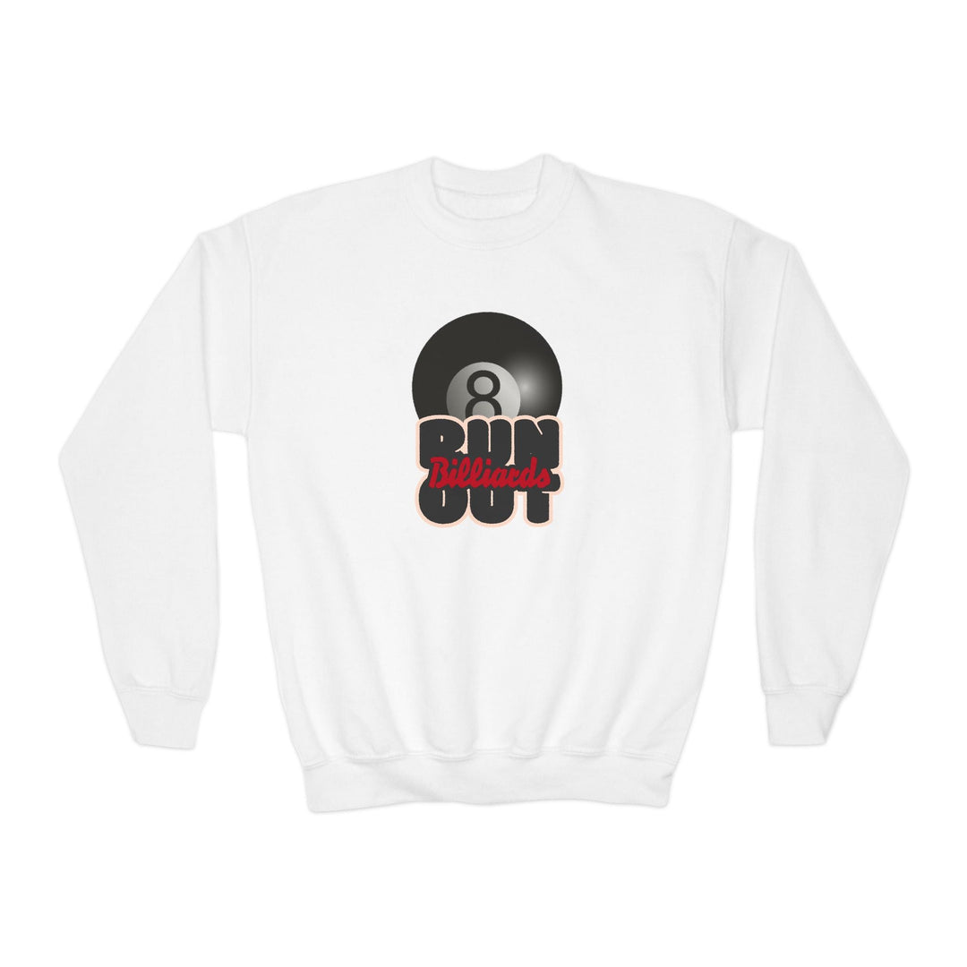 8 Ball Run Out - Billiards - Unisex Youth Crewneck Sweatshirt - BFLY BILLIARDS
