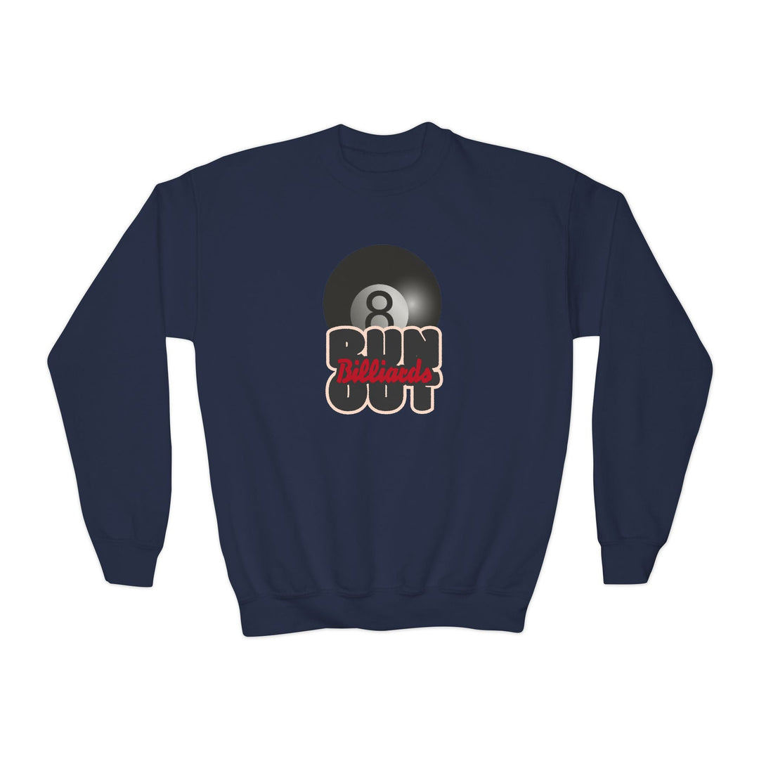 8 Ball Run Out - Billiards - Unisex Youth Crewneck Sweatshirt - BFLY BILLIARDS