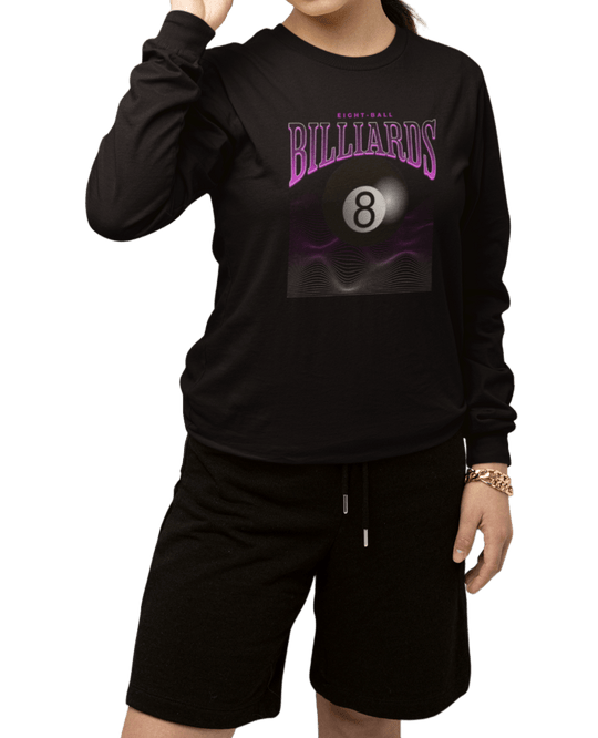 8 Ball Waves - Custom Long Sleeve Tee - BFLY BILLIARDS