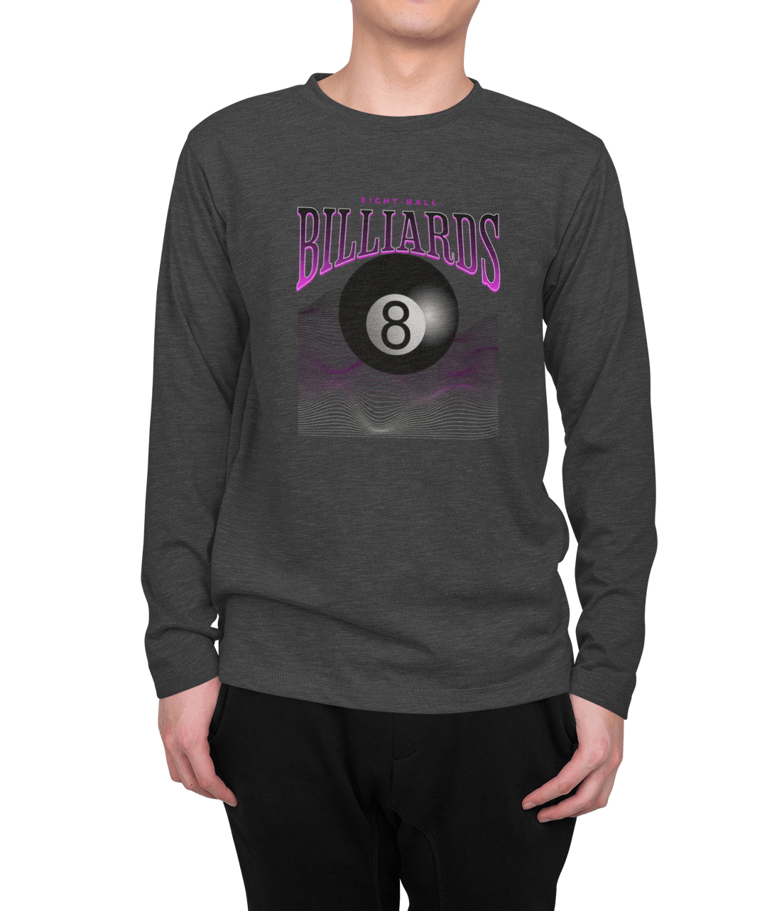 8 Ball Waves - Custom Long Sleeve Tee - BFLY BILLIARDS