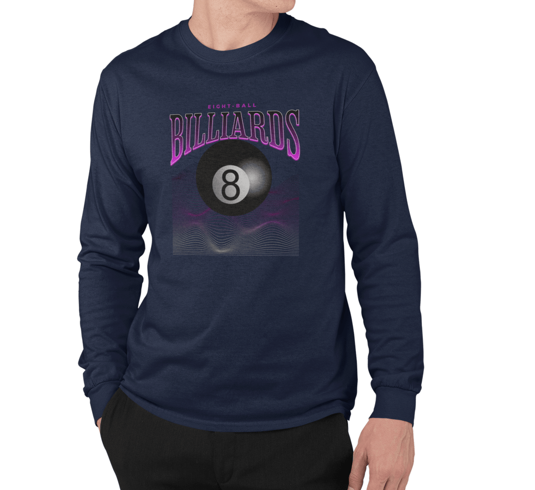 8 Ball Waves - Custom Long Sleeve Tee - BFLY BILLIARDS