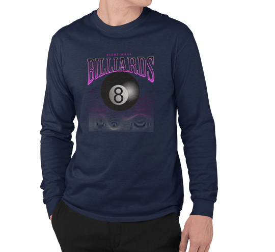 8 Ball Waves - Custom Long Sleeve Tee - BFLY BILLIARDS