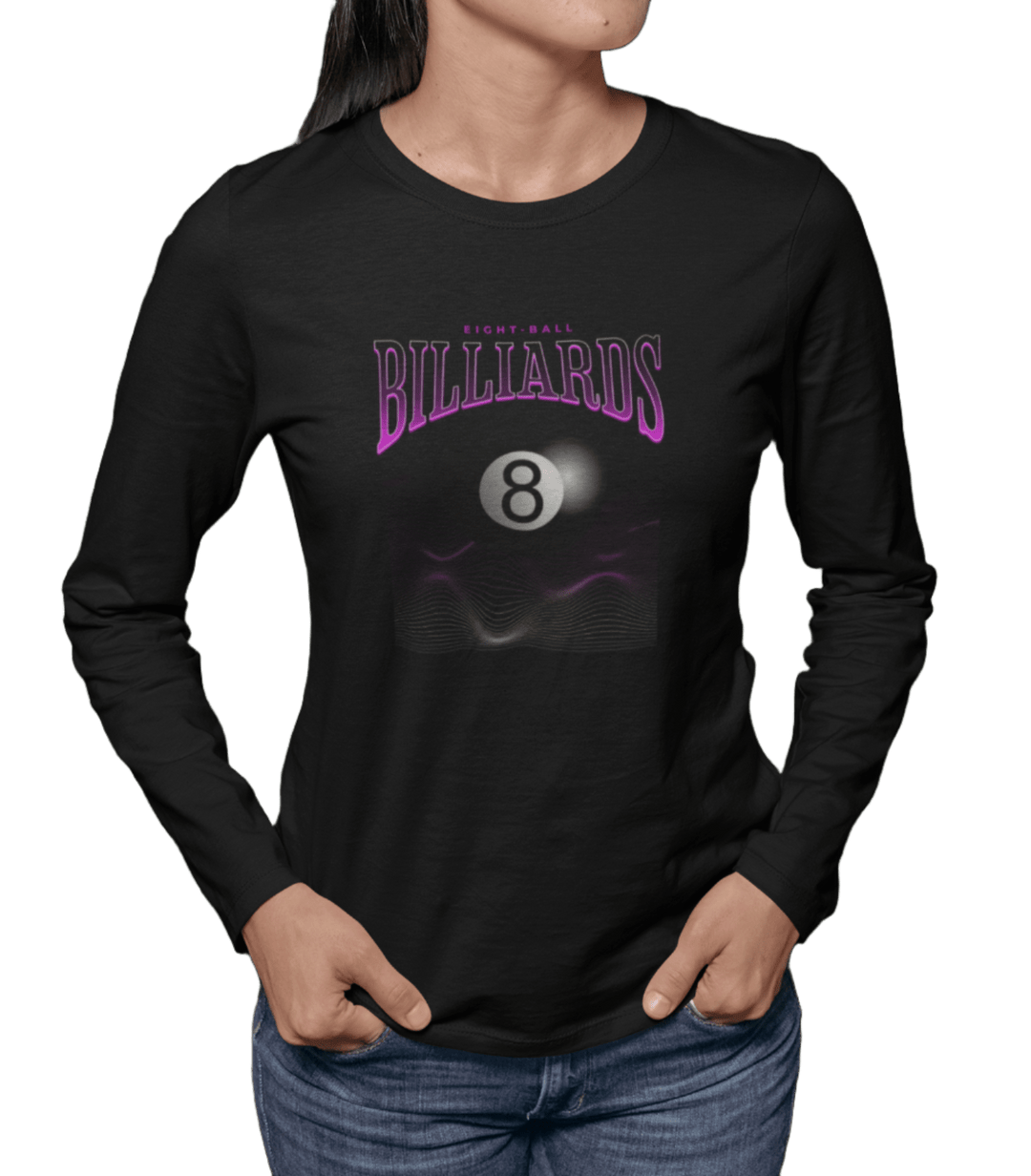 8 Ball Waves - Custom Long Sleeve Tee - BFLY BILLIARDS