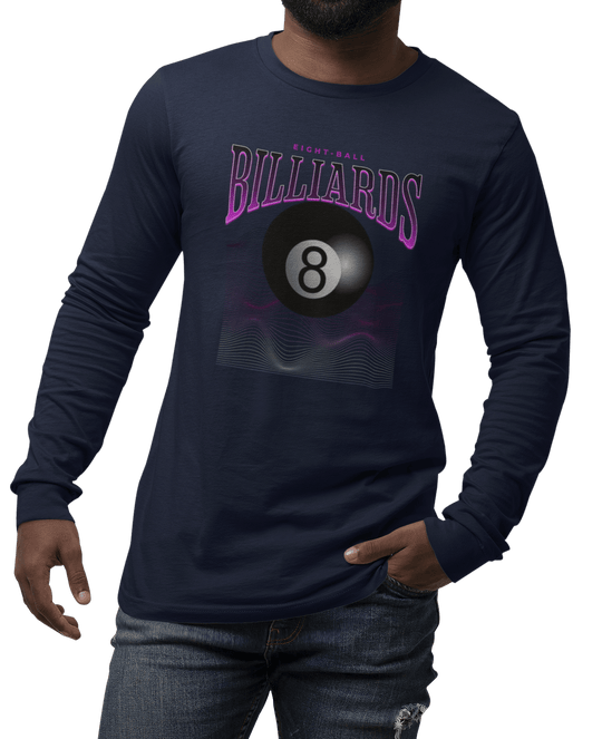 8 Ball Waves - Custom Long Sleeve Tee - BFLY BILLIARDS