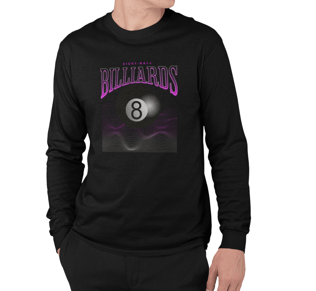 8 Ball Waves - Custom Long Sleeve Tee - BFLY BILLIARDS