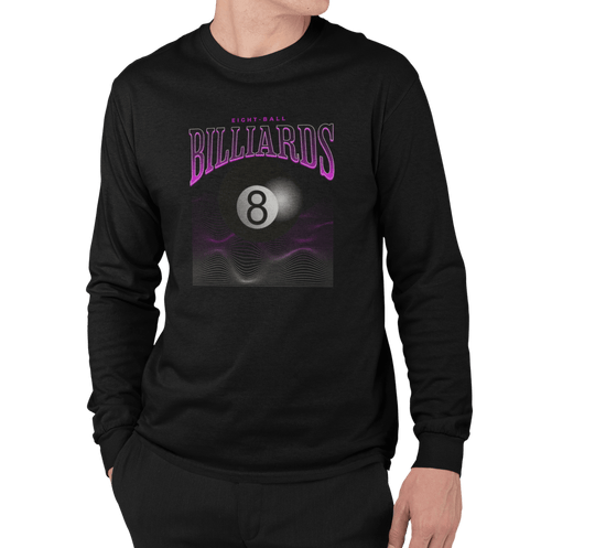 8 Ball Waves - Custom Long Sleeve Tee - BFLY BILLIARDS