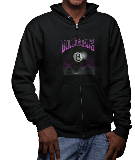 8 Ball Waves - Full Zip Hoodie - BFLY BILLIARDS