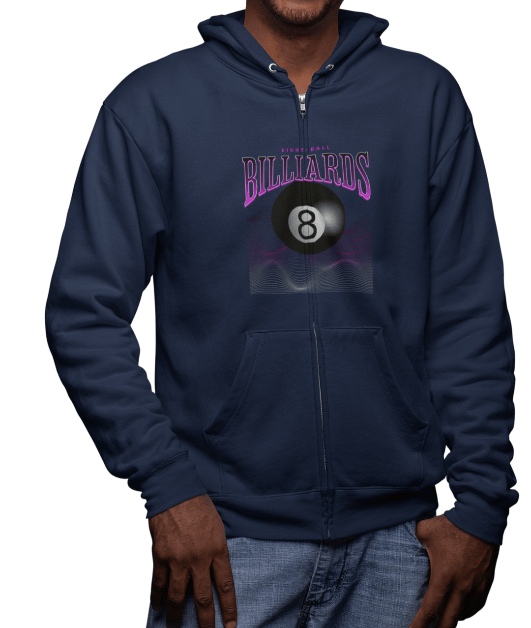8 Ball Waves - Full Zip Hoodie - BFLY BILLIARDS