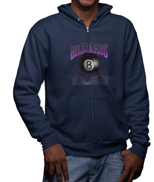 8 Ball Waves - Full Zip Hoodie - BFLY BILLIARDS