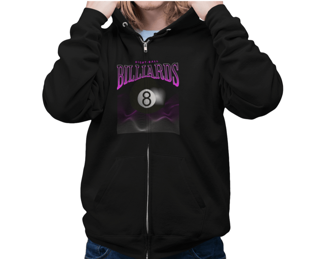 8 Ball Waves - Full Zip Hoodie - BFLY BILLIARDS