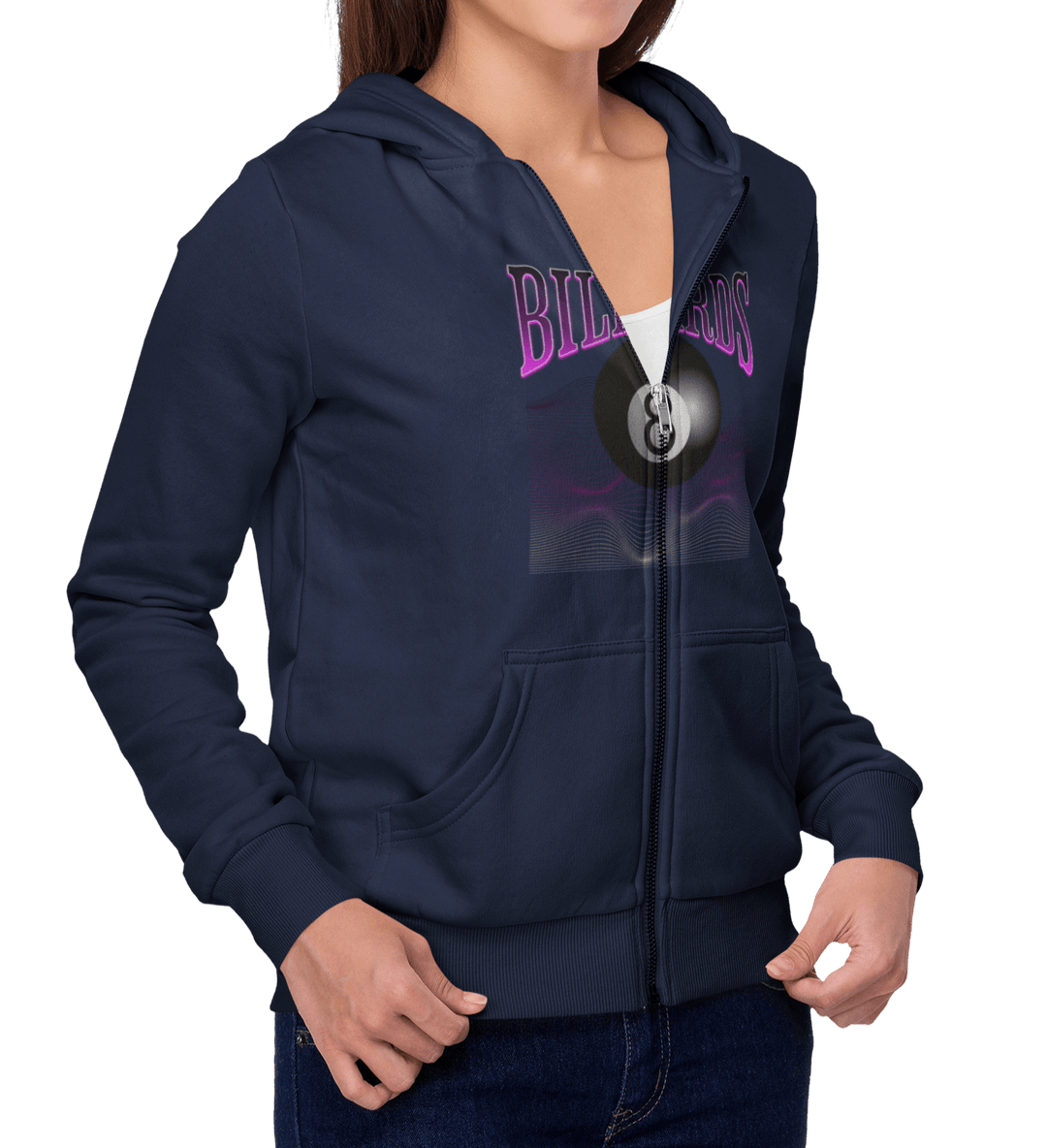 8 Ball Waves - Full Zip Hoodie - BFLY BILLIARDS