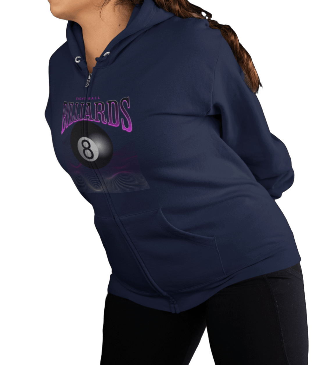 8 Ball Waves - Full Zip Hoodie - BFLY BILLIARDS