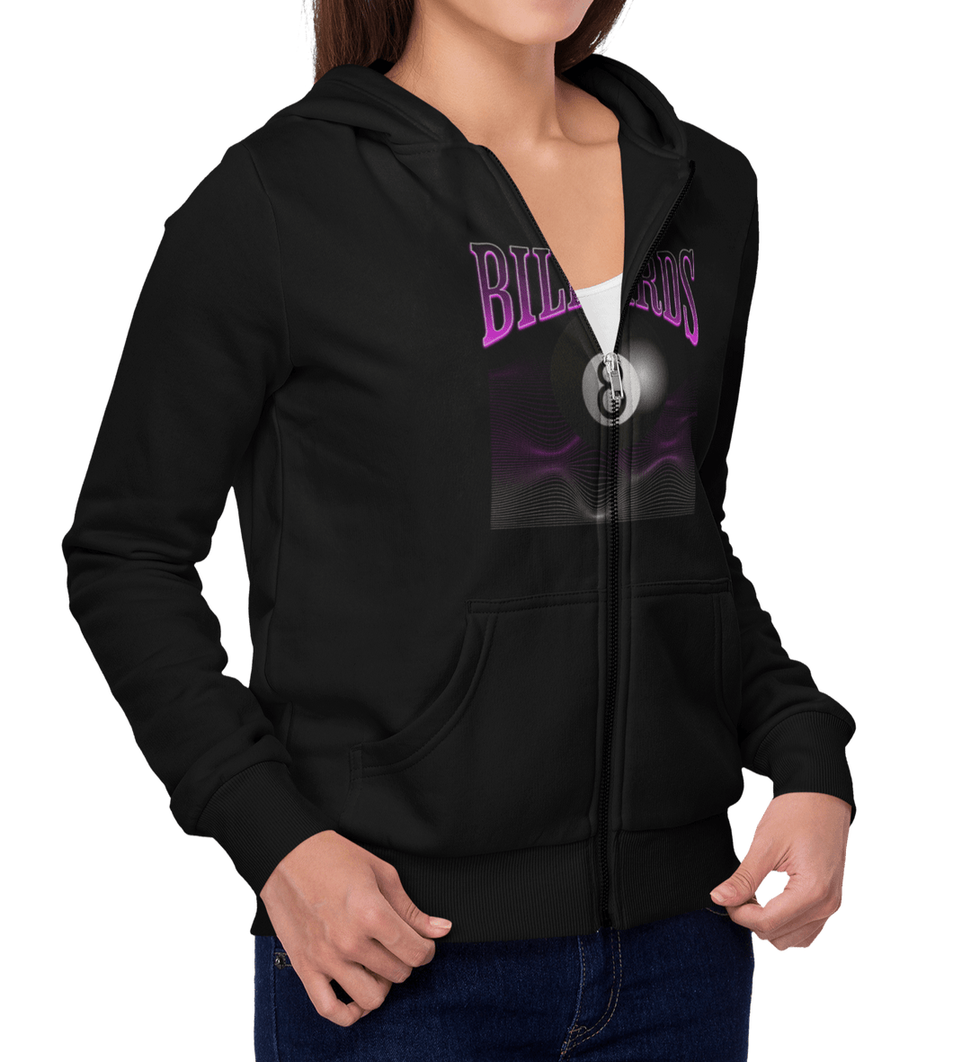 8 Ball Waves - Full Zip Hoodie - BFLY BILLIARDS