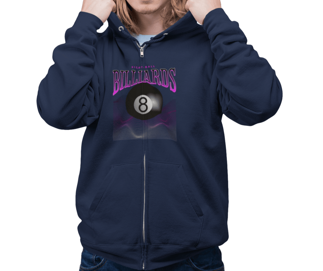 8 Ball Waves - Full Zip Hoodie - BFLY BILLIARDS