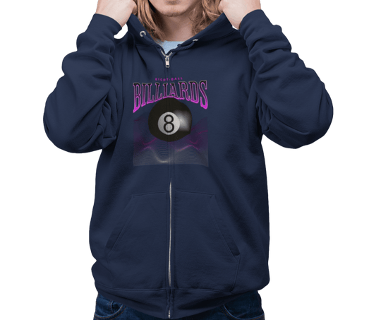 8 Ball Waves - Full Zip Hoodie - BFLY BILLIARDS