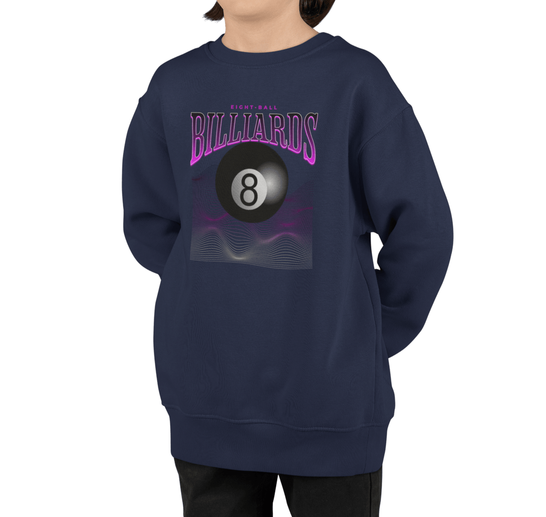 8 Ball Waves - Youth Crewneck Sweatshirt - BFLY BILLIARDS