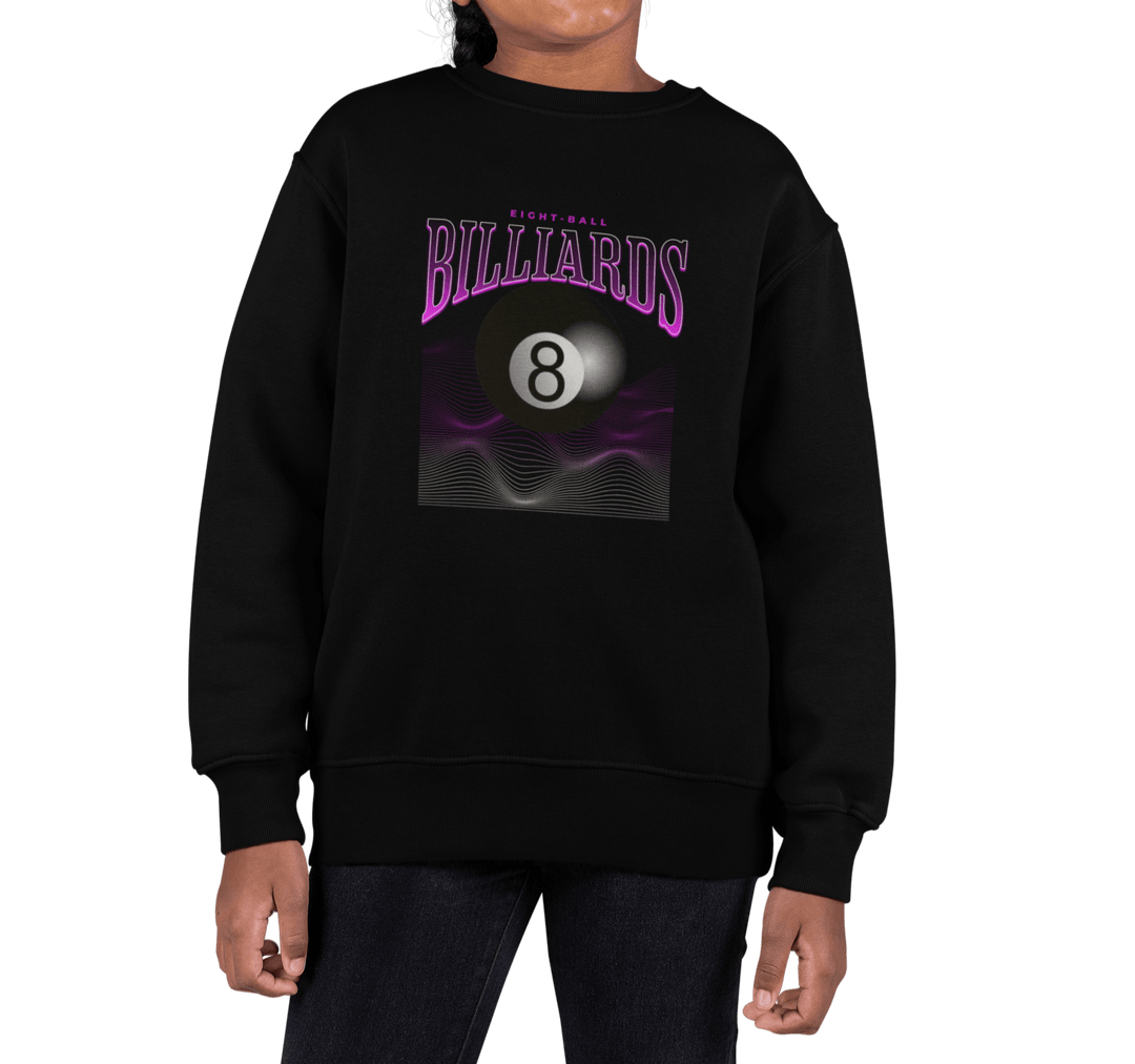 8 Ball Waves - Youth Crewneck Sweatshirt - BFLY BILLIARDS