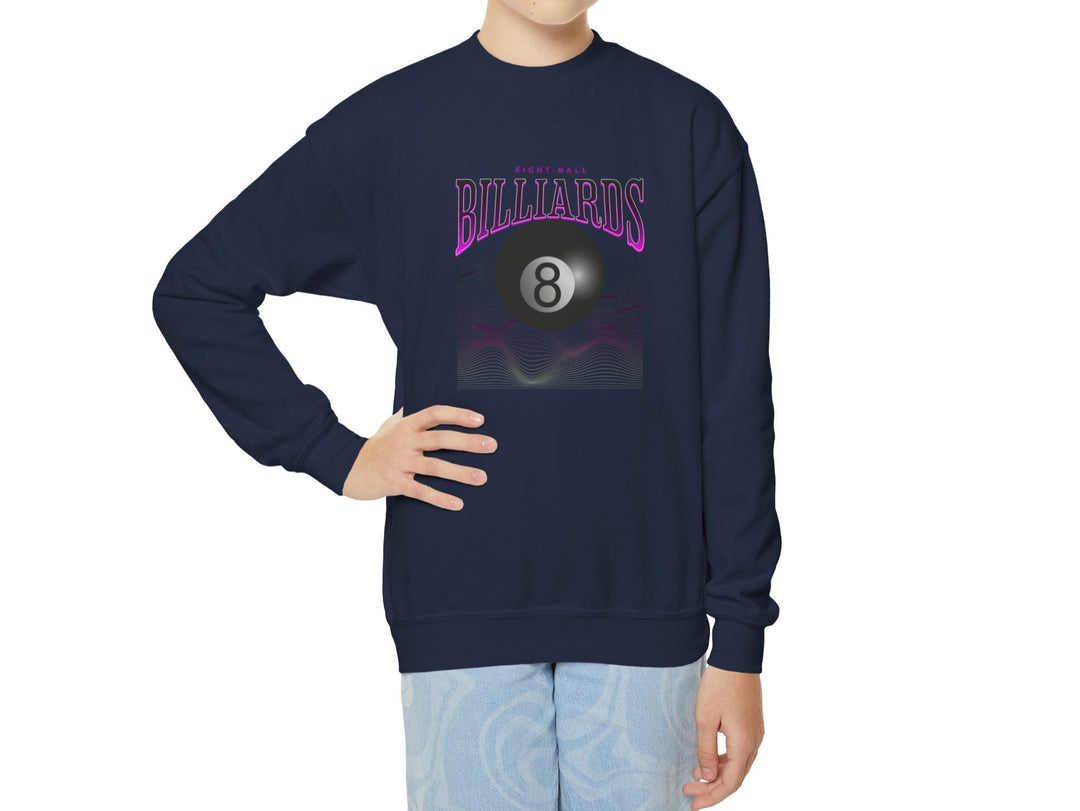 8 Ball Waves - Youth Crewneck Sweatshirt - BFLY BILLIARDS