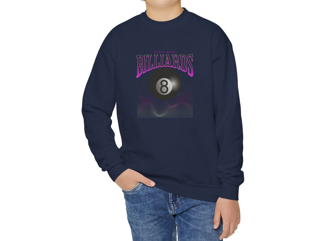 8 Ball Waves - Youth Crewneck Sweatshirt - BFLY BILLIARDS