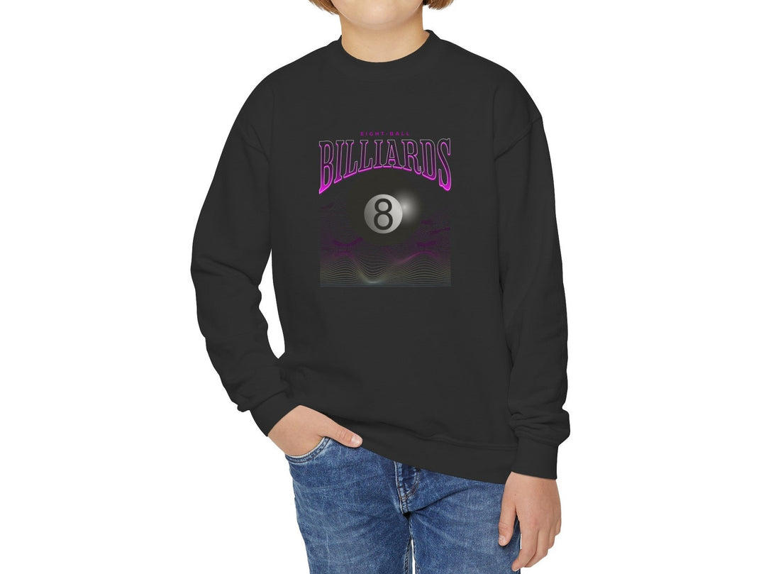 8 Ball Waves - Youth Crewneck Sweatshirt - BFLY BILLIARDS