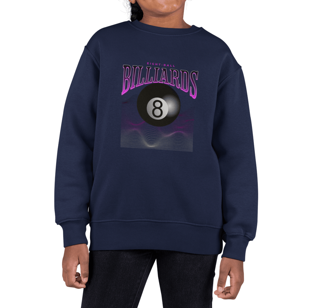 8 Ball Waves - Youth Crewneck Sweatshirt - BFLY BILLIARDS