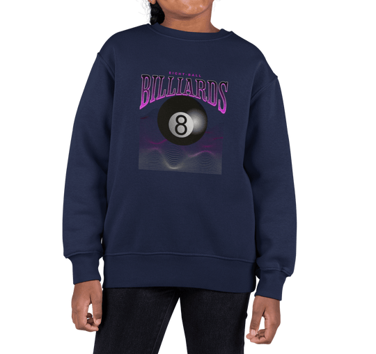 8 Ball Waves - Youth Crewneck Sweatshirt - BFLY BILLIARDS